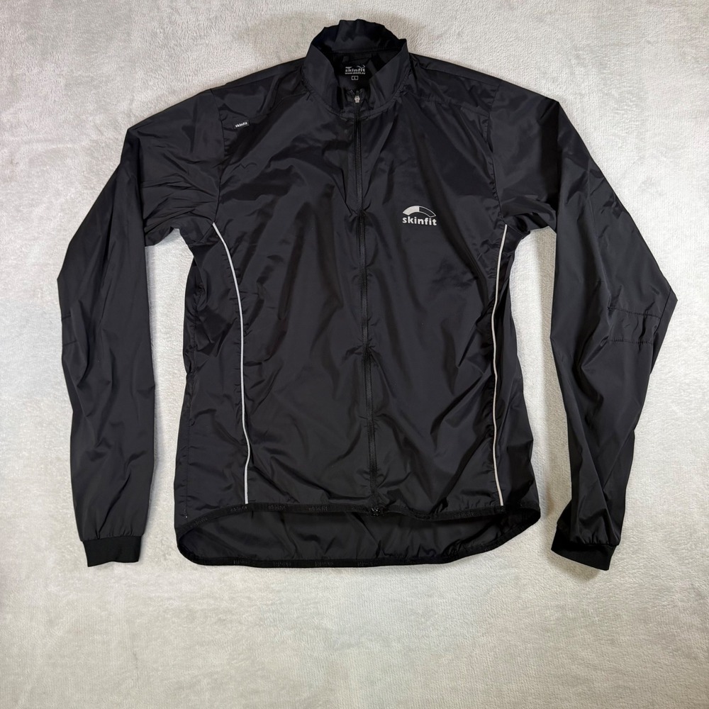Skinfit Funktionsstoff Black Cycling Windbreaker Jacket Mens Large Reflective